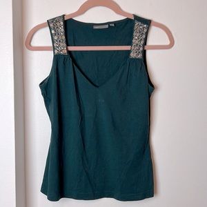 Navy & sparkle embroider tank top